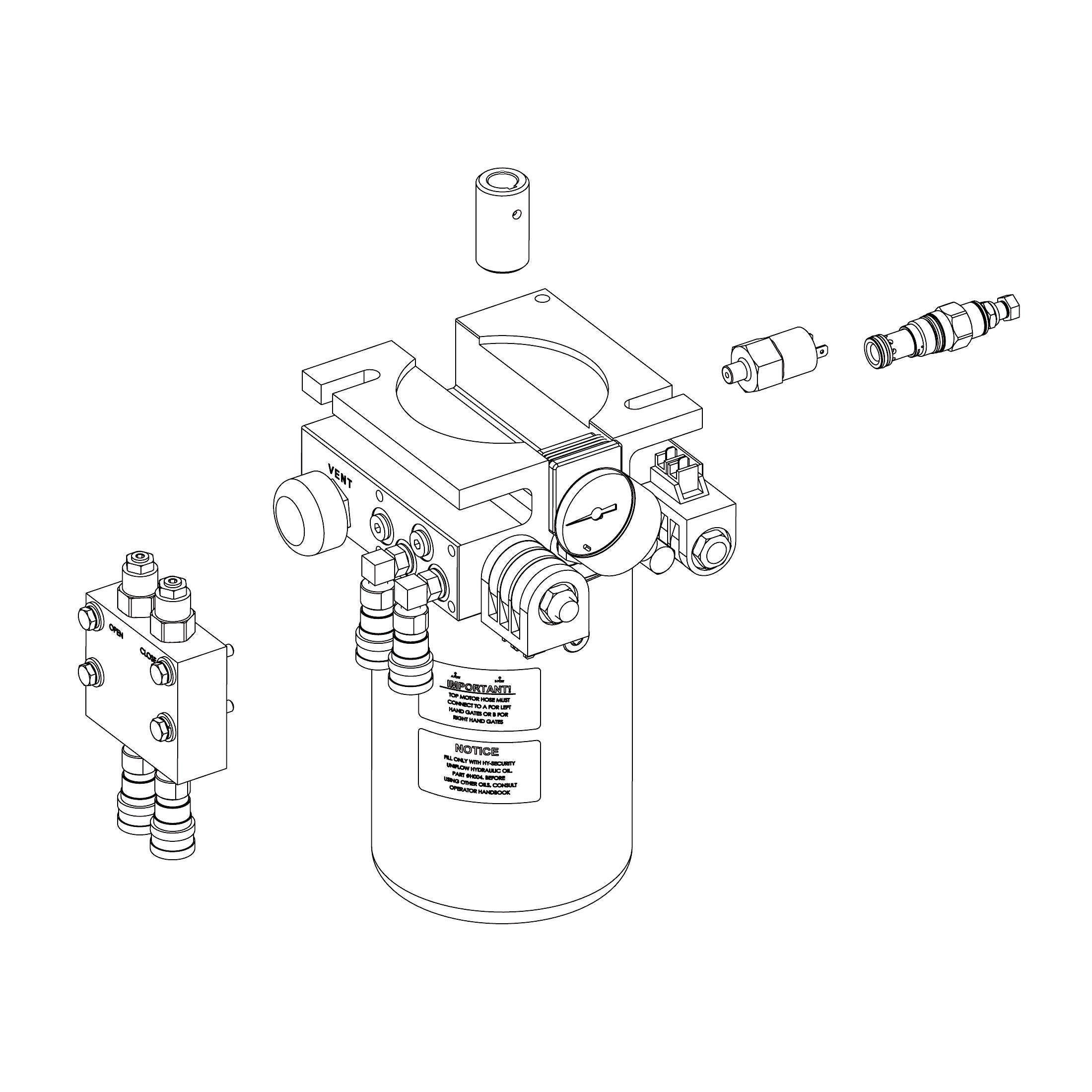 HySecurity MX001977 Pump Pack for SlideDriver 50VF2/3 | Elitegates