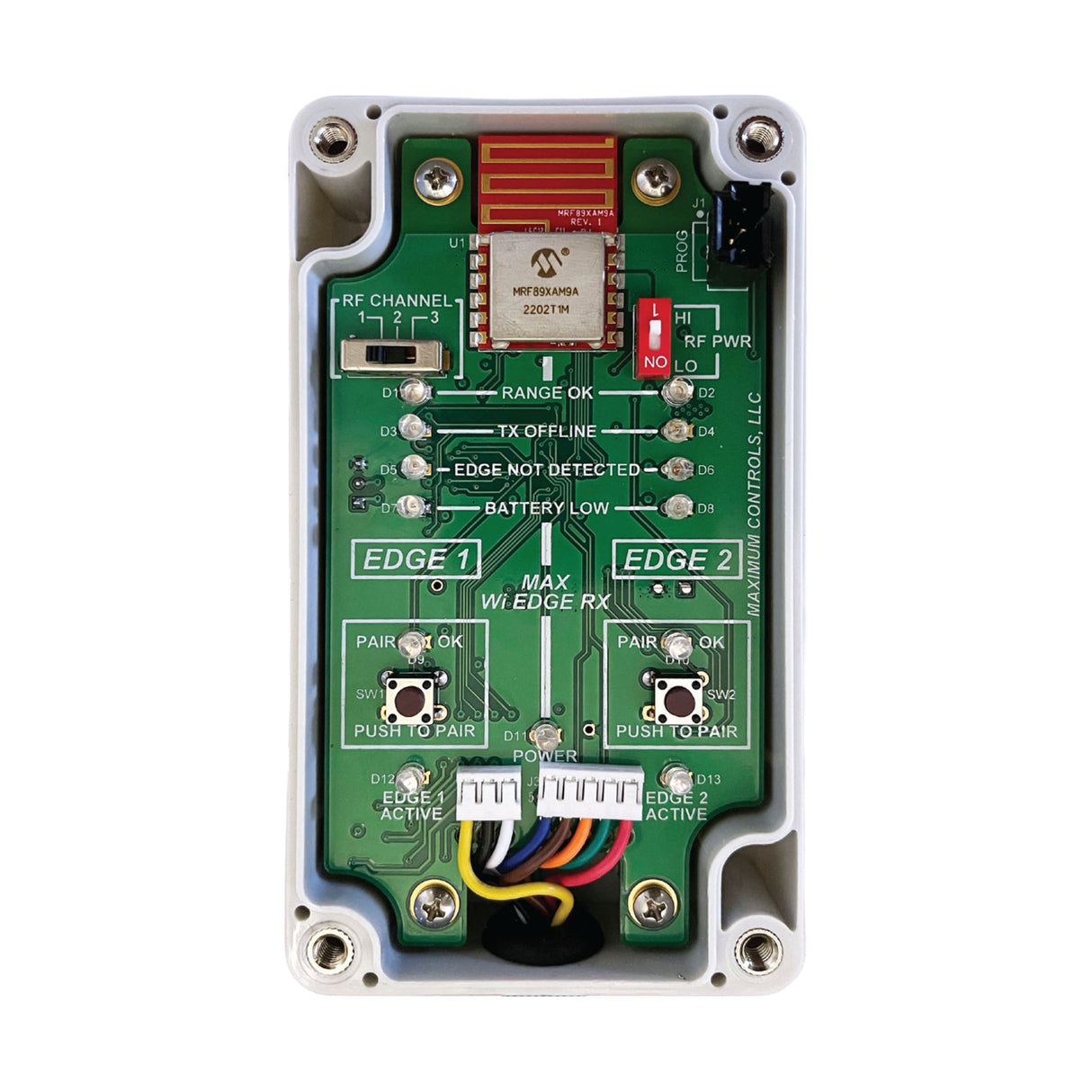 Maximum Controls - Max-WERX Wireless Edge 900 Receiver, showing interior control board