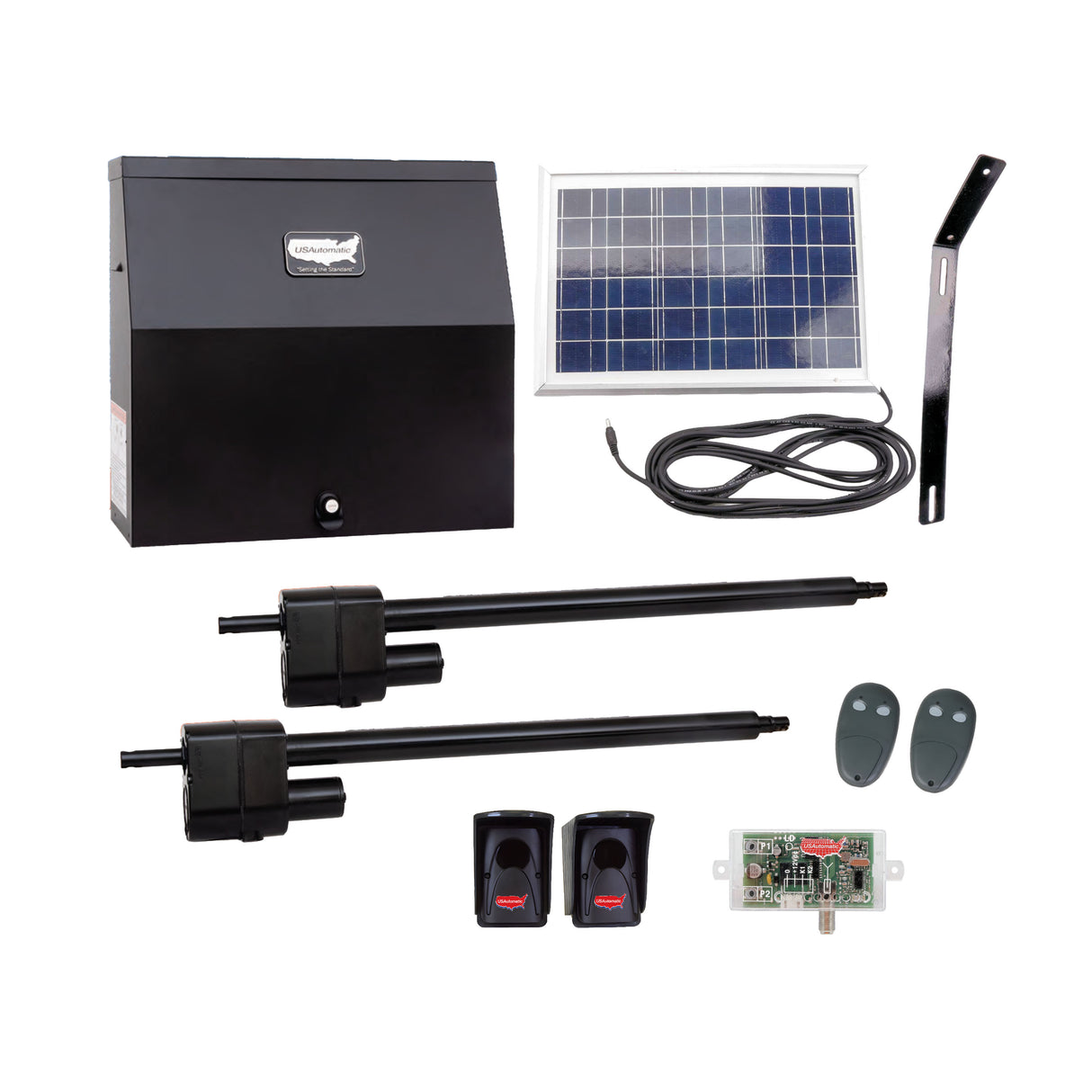 US Automatic Patriot 2 Dual Swing Gate Opener (DC Charged - solar)