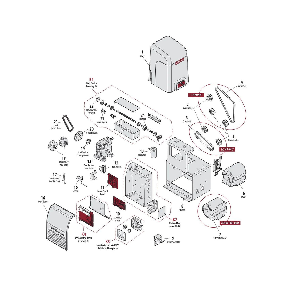 SL3000UL parts list