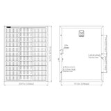 Elite 65W Solar Panel Kit for Gate Operators - 12V, dimensions