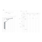 Locinox  VERTICLOSE-2, 90 degrees installation dimensions