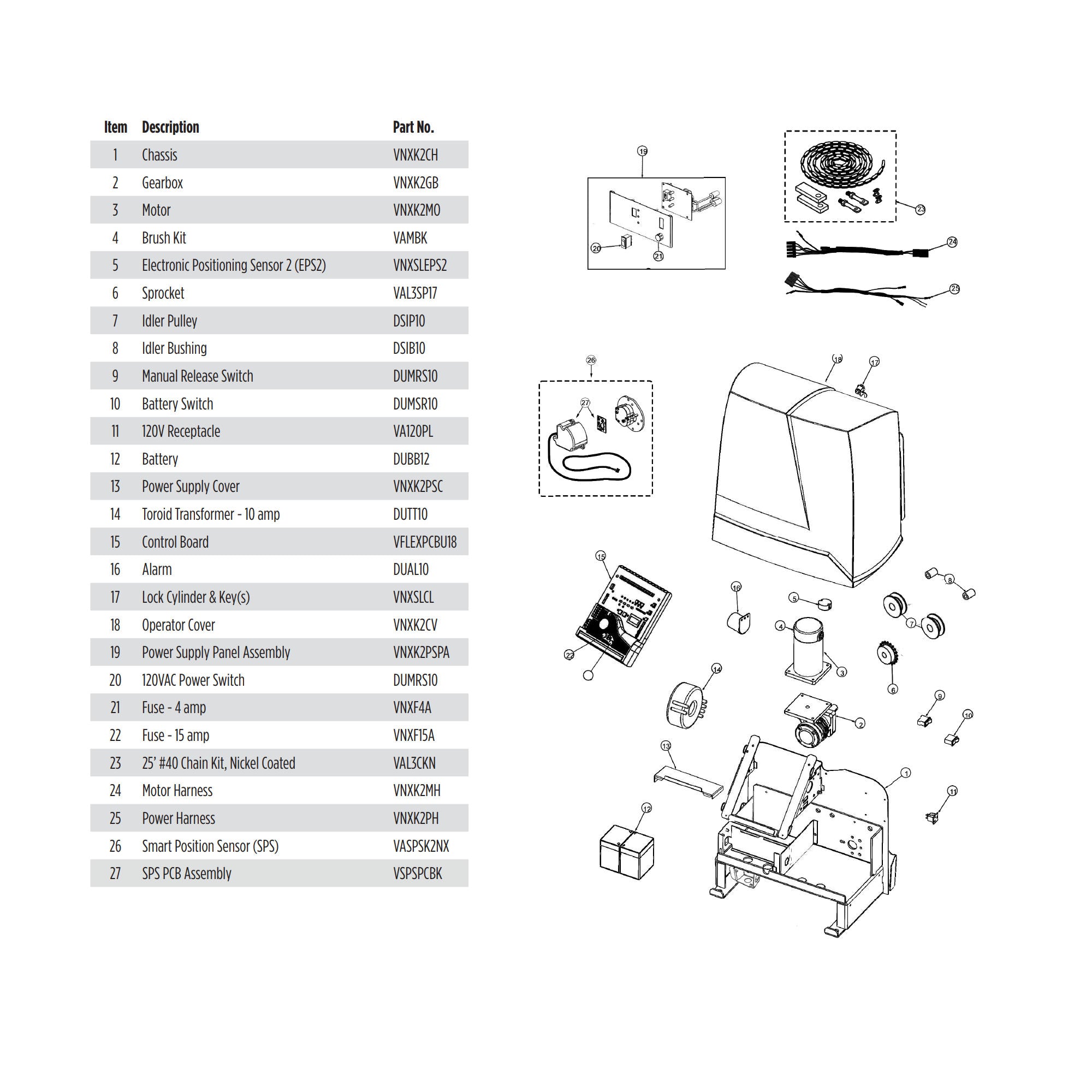 Viking Access VA-K2SPS Parts Diagram | Elitegates.net