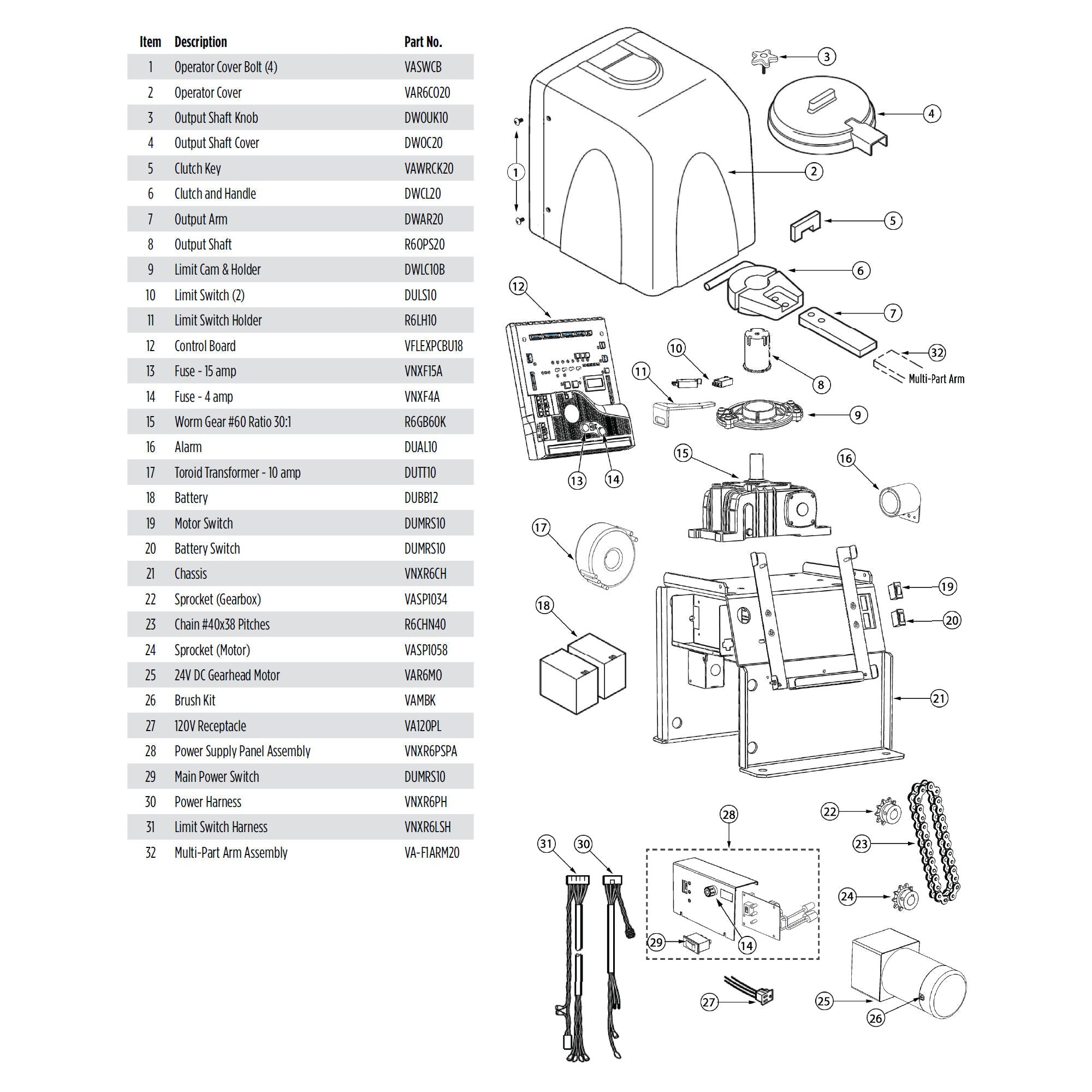 Viking Access R6NX Parts Diagram | Elitegates.net