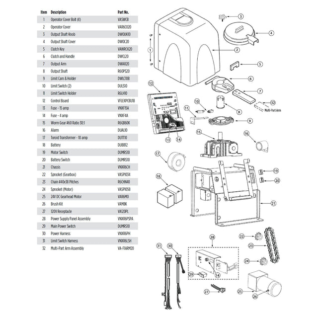 Viking Access R6NX Parts Diagram | Elitegates.net