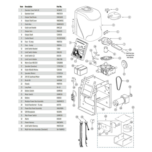 Viking Access T21NX Repair Parts & Diagram | Elitegates.net