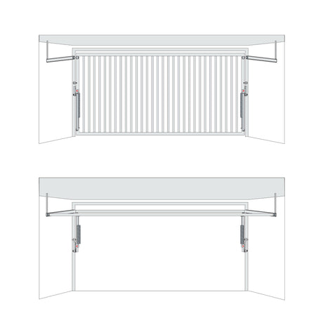 Illustration of a commercial overhead gate with springs