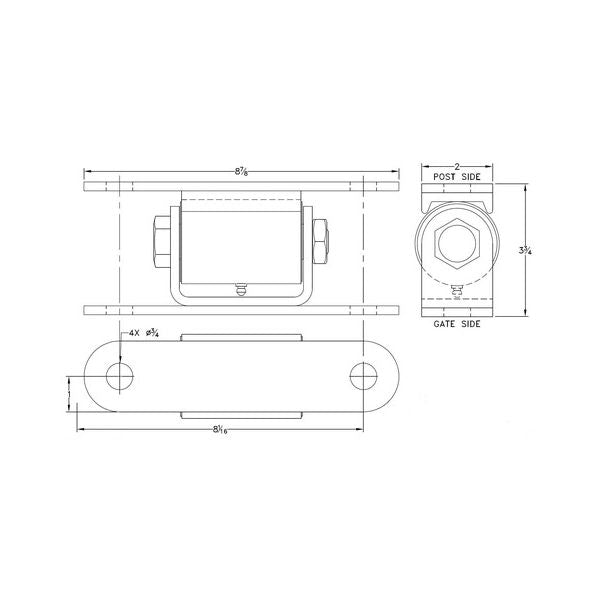 Liftmaster 2050P Hinge Dimensions