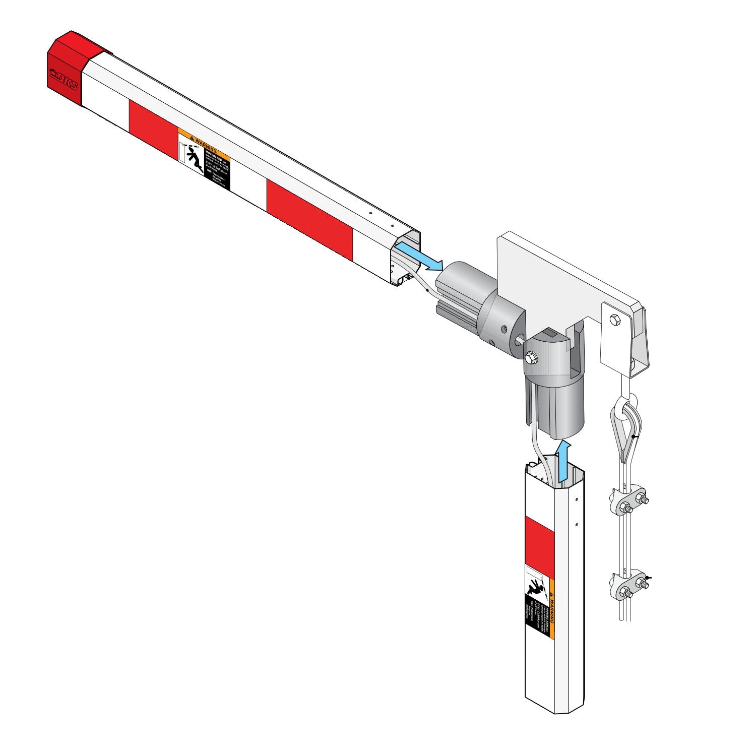 Doorking 1601-812 Folding Aluminum Octagonal Arm 12ft | Elitegates
