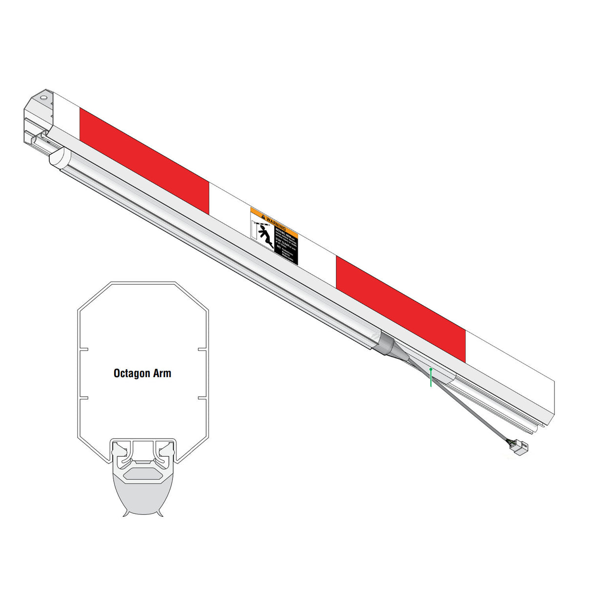 Doorking 8080-206 Borde inverso de 6 pies para brazo octogonal