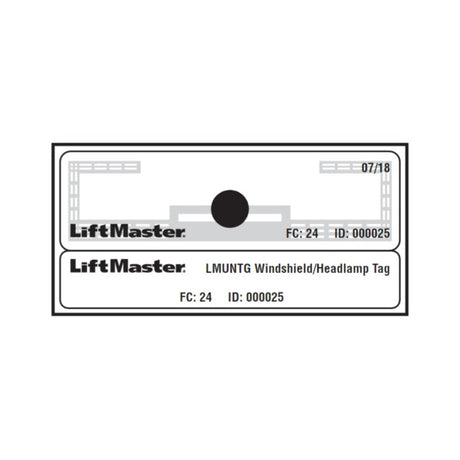 Liftmaster LMUNTG Parabrisas/etiquetas de faros RFID (Cantidad 50)